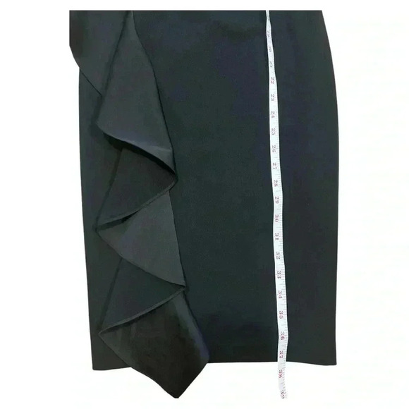 White House Black Market Black Ruffle Midi Dress Size 2 - Picture 11 of 13